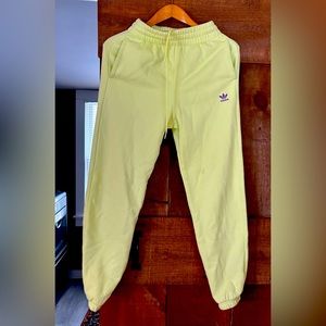 Adidas yellow sweatpants